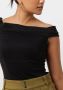 VANILIA Dames Tops & T-shirts Punto Off The Shoulder Zwart - Thumbnail 2