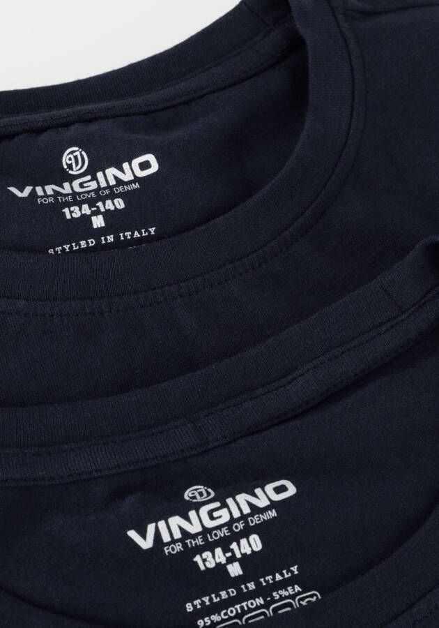VINGINO Jongens Polo's & T-shirts Boys T-shirt Round Neck (2-pack) Donkerblauw
