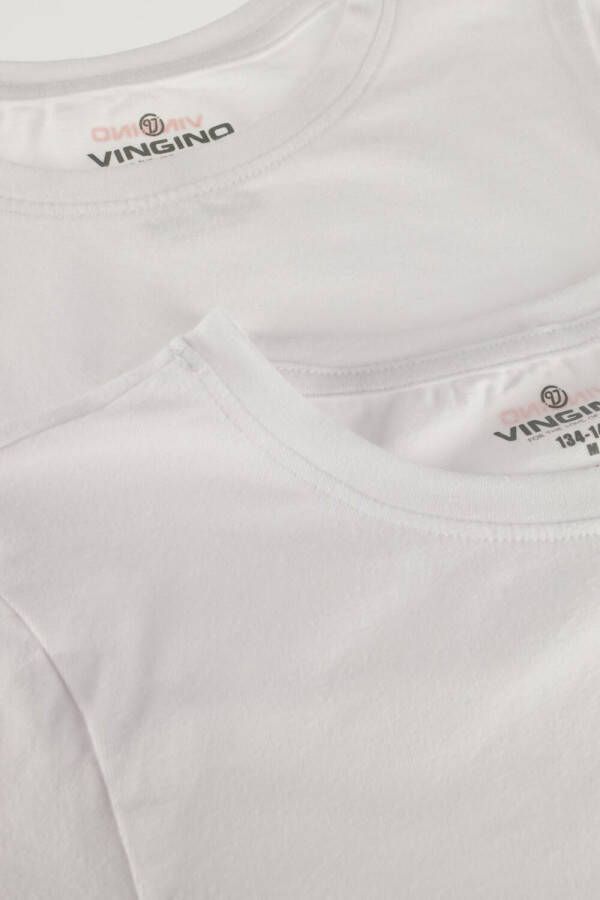 Vingino Witte T-shirt Boys T-shirt Round Neck (2-pack)