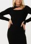 Y.A.S. Zwarte Midi Jurk YasKanna Ls Midi Knit Dress - Thumbnail 4