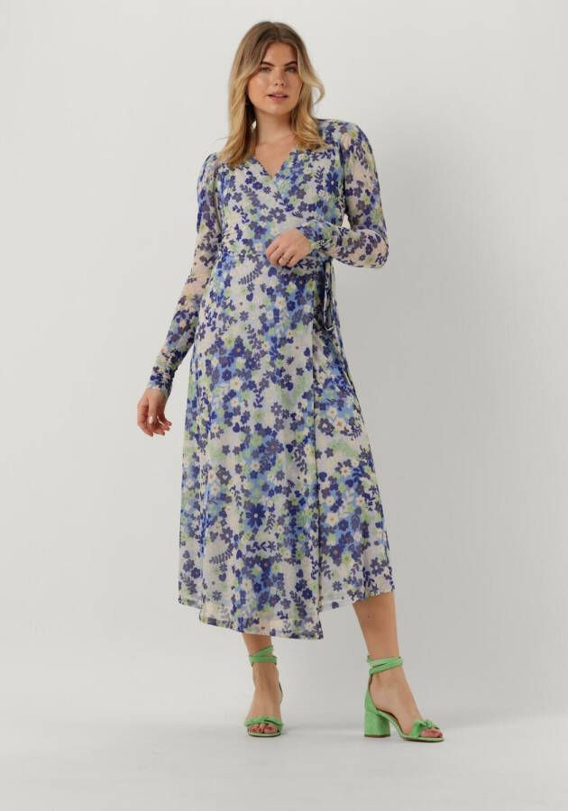 Fabienne Chapot gebloemde overslagjurk Natalie blauw wit groen