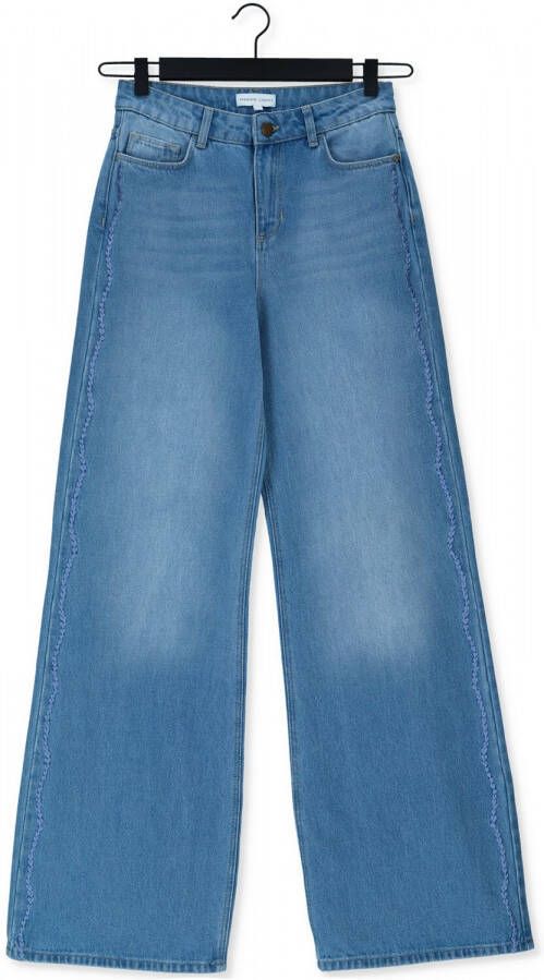 Fabienne Chapot Blauwe Wijde Broek Thea Wide Leg Trousers
