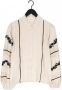 Fabienne Chapot blouse Dune met all over print en ruches ecru zwart - Thumbnail 1