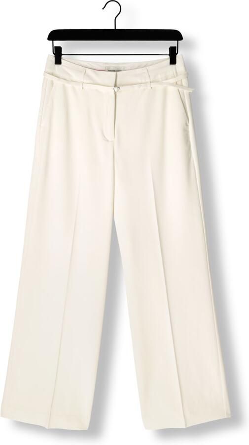 Fabienne Chapot wide leg regular waist pantalon crème - Foto 3