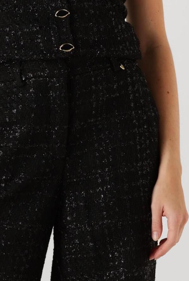 Fabienne Chapot geruite high waist wide leg pantalon Remi zwart donkergrijs - Foto 2