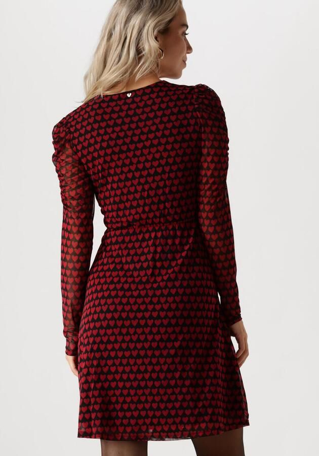 Fabienne Chapot jurk Flake met hartjes rood zwart