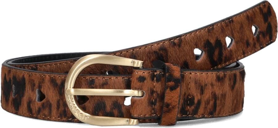 Fabienne Chapot leren riem Hairy Belt met panterprint bruin - Foto 2