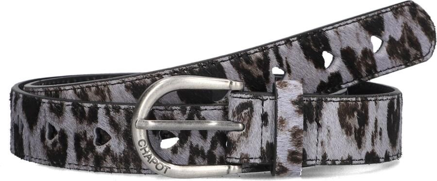 Fabienne Chapot leren riem Hairy Belt met panterprint grijs - Foto 2
