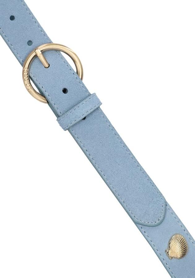Fabienne Chapot leren riem Studded Shell Belt lichtblauw