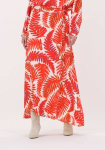 Fabienne Chapot rok met bladprint rood oranje wit