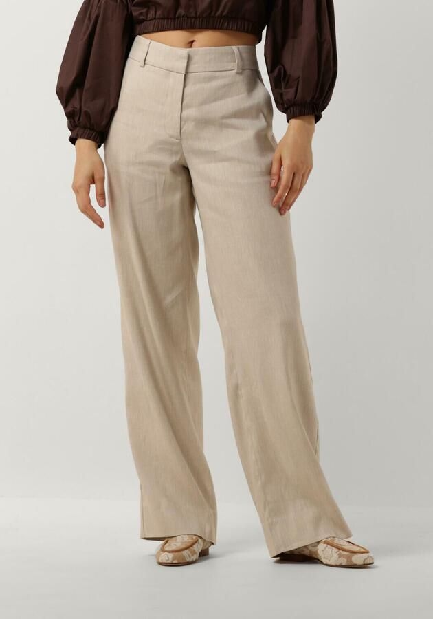 Fiveunits Elegante Zandkleurige Linnen Broek Beige Dames - Foto 3