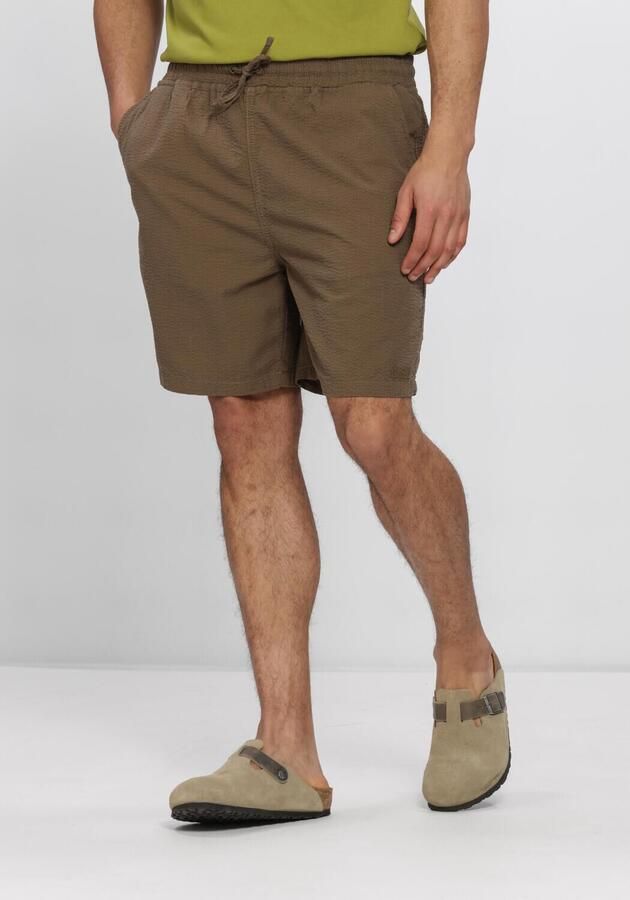 FORÉT Forét Heren Broeken Hush Seersucker Shorts Khaki