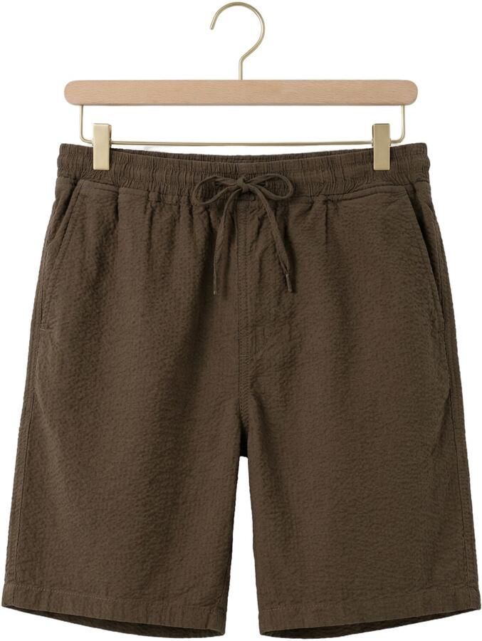 FORÉT Forét Heren Broeken Hush Seersucker Shorts Khaki - Foto 2