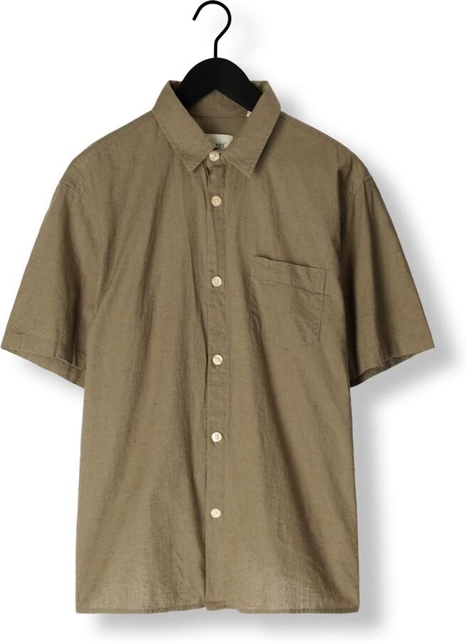 FORÉT Forét Heren Overhemden Serene Linen Ss Shirt Groen