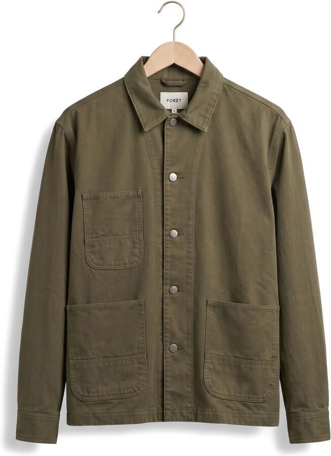 FORÉT Forét Heren Overshirts Forager Twill Jacket Khaki - Foto 2