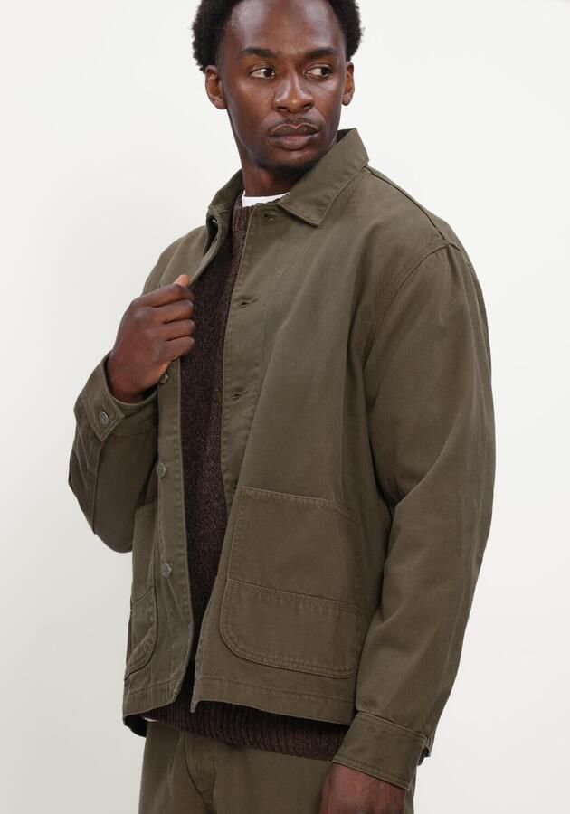 FORÉT Forét Heren Overshirts Forager Twill Jacket Khaki - Foto 4
