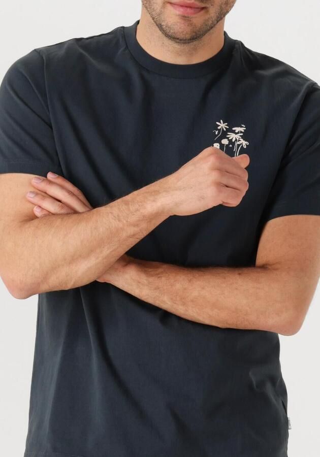 FORÉT Forét Heren Polo's & T-shirts Flora T-shirt Donkerblauw - Foto 2