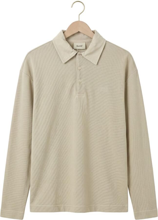 FORÉT Forét Heren Polo's & T-shirts Herb Textured Polo Zand - Foto 2