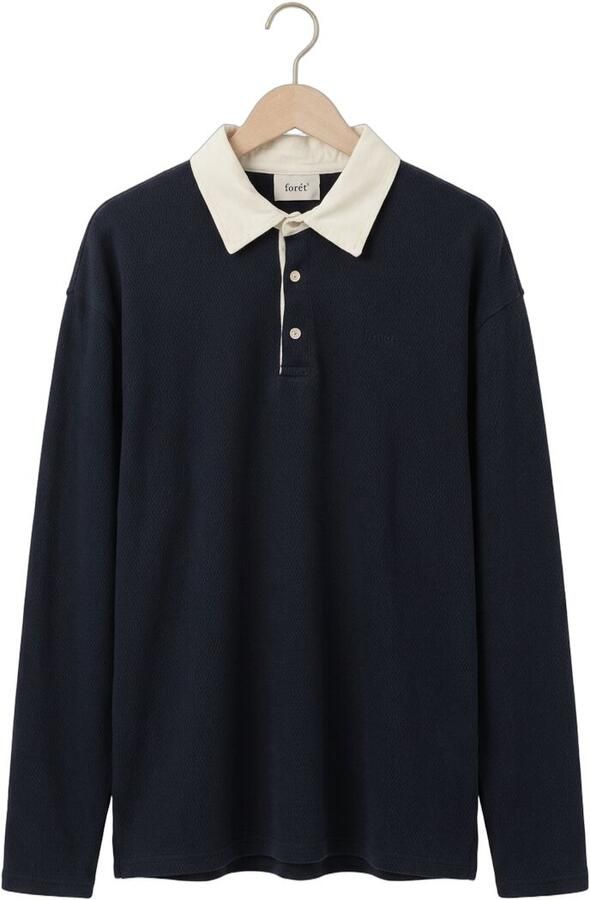 FORÉT Forét Heren Polo's & T-shirts Match Rugby Structured Sweatshirt Donkerblauw - Foto 4