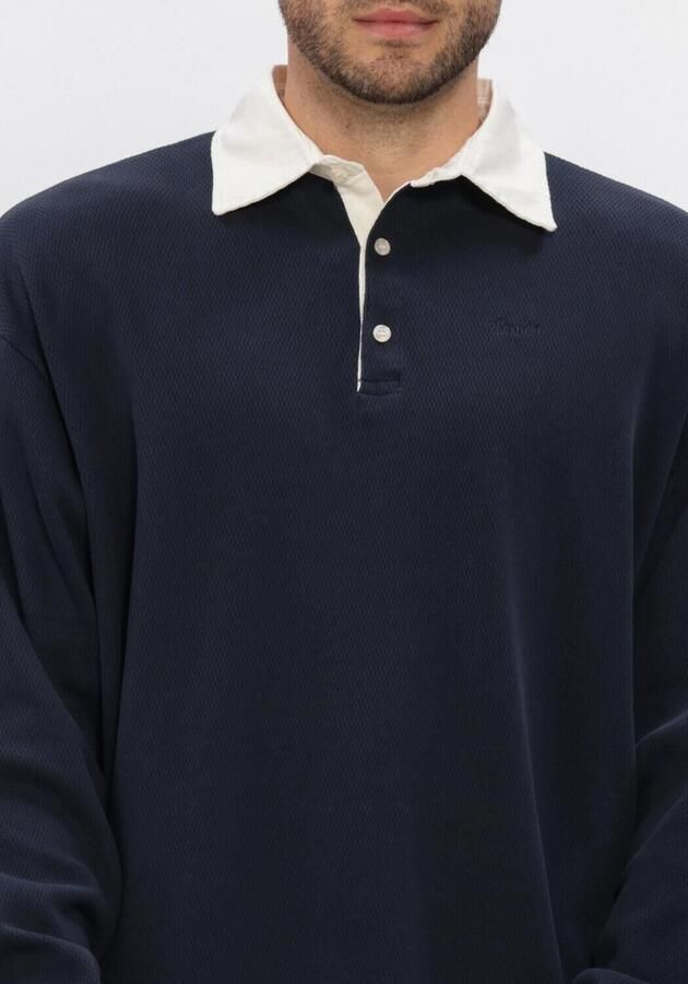 FORÉT Forét Heren Polo's & T-shirts Match Rugby Structured Sweatshirt Donkerblauw - Foto 3