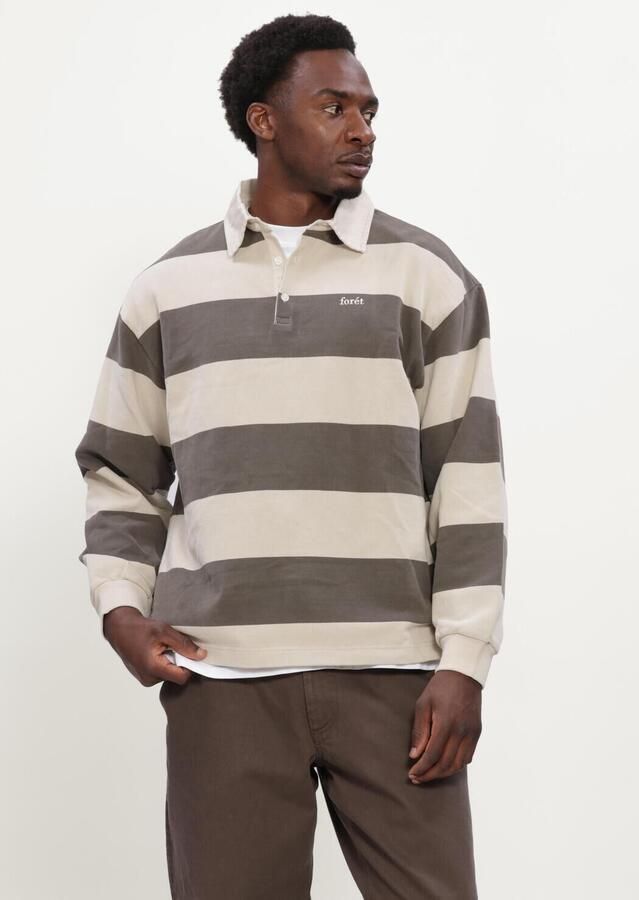 FORÉT Forét Heren Polo's & T-shirts Match Rugby Sweatshirt Wood Stripe Beige