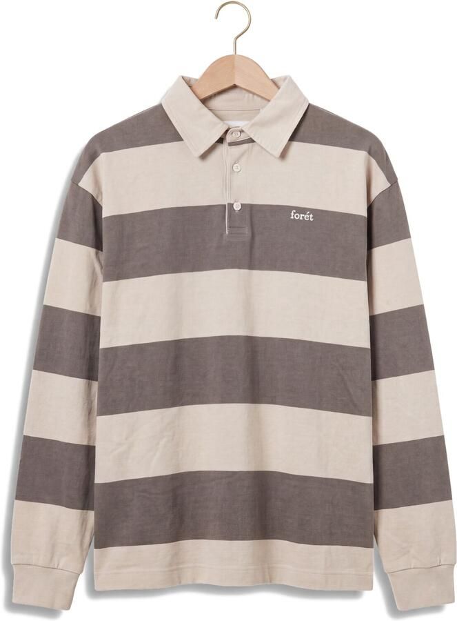 FORÉT Forét Heren Polo's & T-shirts Match Rugby Sweatshirt Wood Stripe Beige - Foto 2