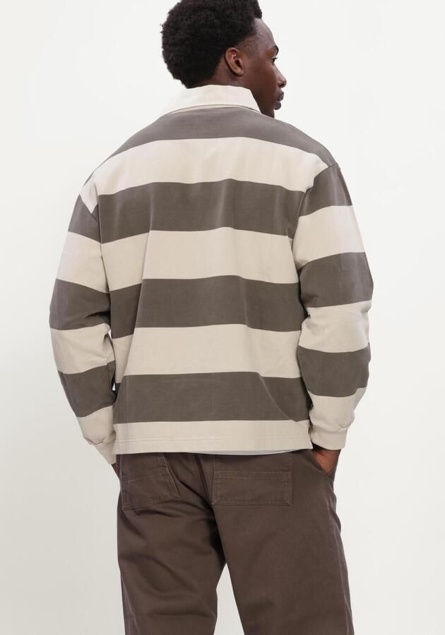FORÉT Forét Heren Polo's & T-shirts Match Rugby Sweatshirt Wood Stripe Beige - Foto 3