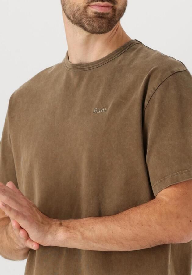 FORÉT Forét Heren Polo's & T-shirts Oak Faded Wash T-shirt Olijf - Foto 3