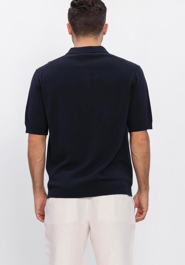 FORÉT Forét Heren Polo's & T-shirts Sea Cotton Linen Ss Polo Donkerblauw - Foto 3