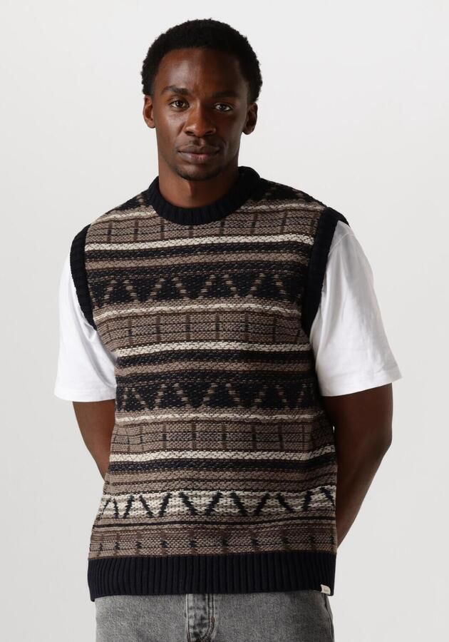 FORÉT Forét Heren Truien & Vesten Cone Jacquard Vest Donkerblauw - Foto 4