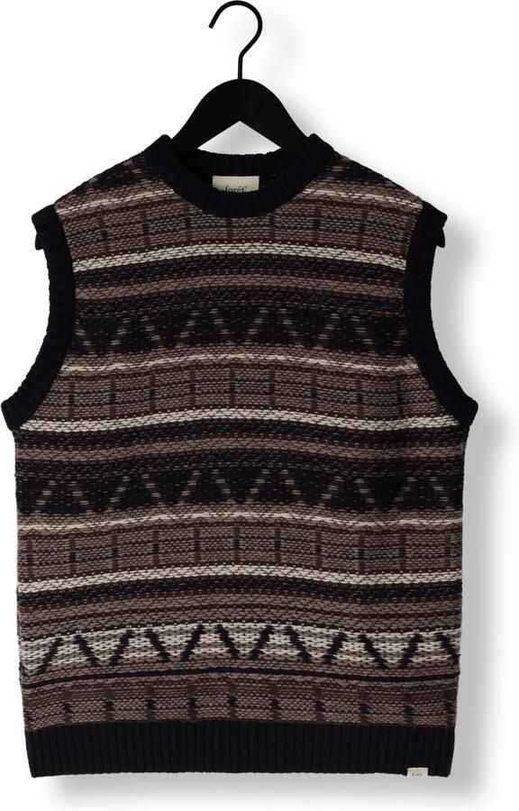 FORÉT Forét Heren Truien & Vesten Cone Jacquard Vest Donkerblauw - Foto 3