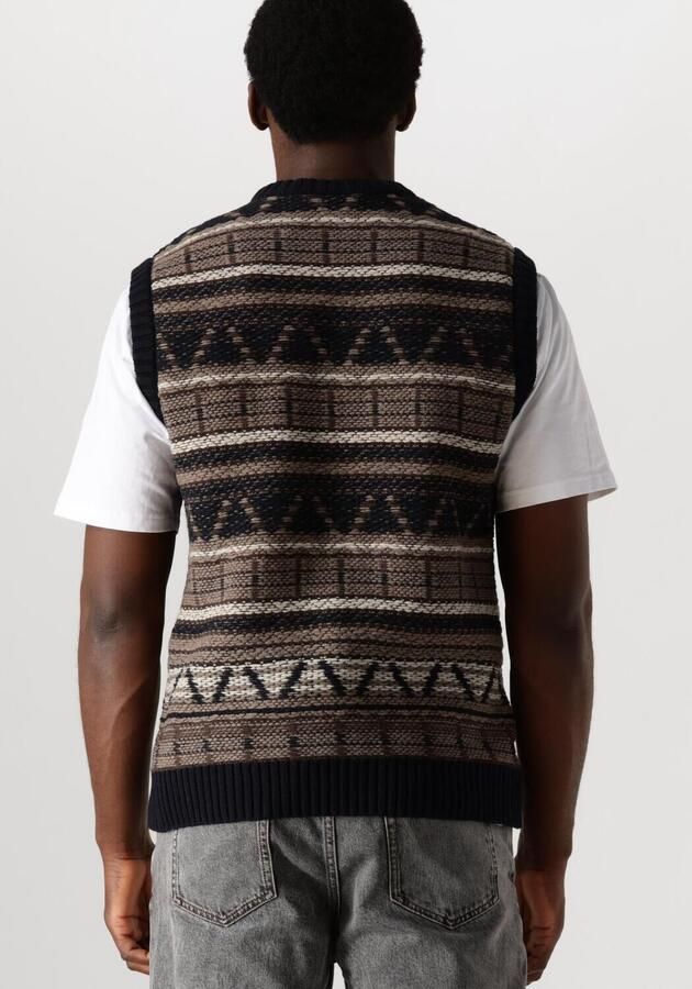 FORÉT Forét Heren Truien & Vesten Cone Jacquard Vest Donkerblauw