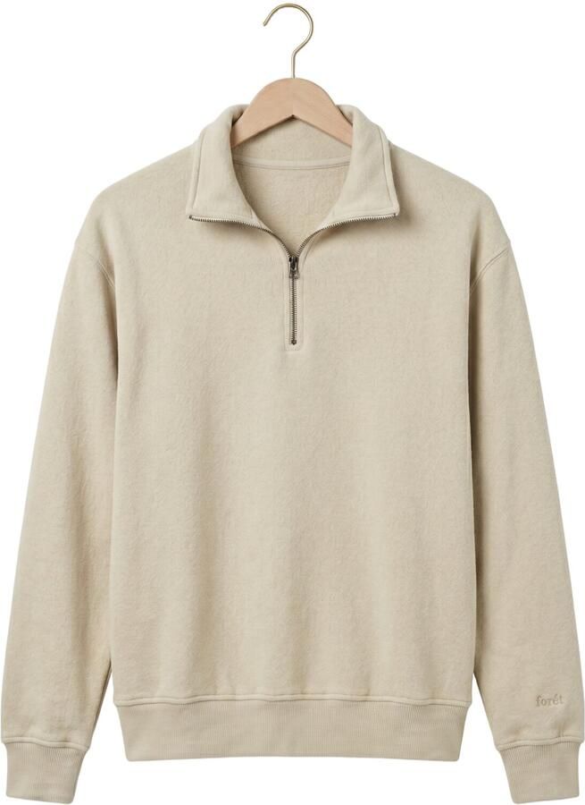FORÉT Forét Heren Truien & Vesten Rain Halfzip Sweatshirt Zand - Foto 2