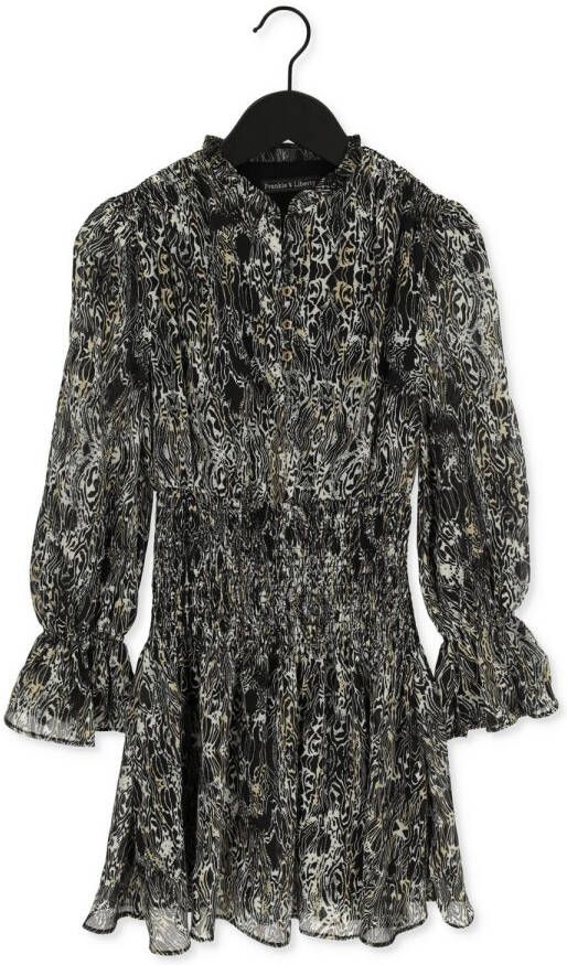 Frankie&Liberty jurk Farah met all over print zwart wit