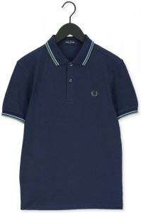Fred Perry regular fit polo Twin tipped met contrastbies donkerblauw