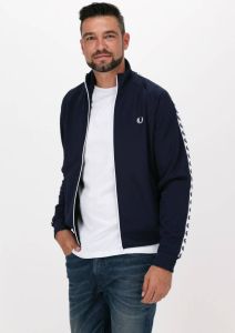 Fred Perry Taped Track Jacket Carbon Blauw