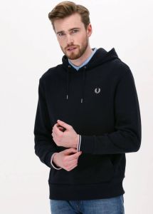 Fred Perry Donkerblauwe Sweater Tipped Hooded Sweatshirt