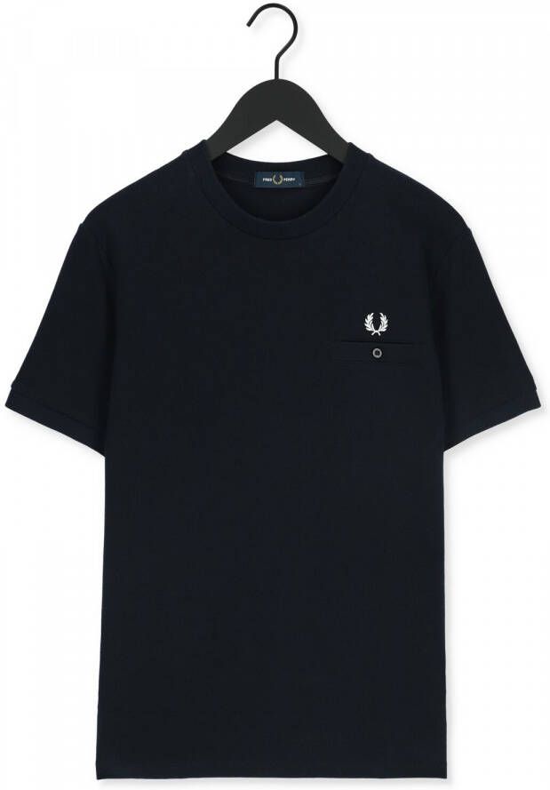 Fred Perry Donkerblauwe T-shirt Pocket Detail Pique Shirt