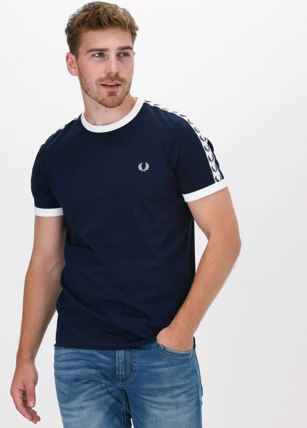 Fred Perry Donkerblauwe T-shirt Taped Ringer T-shirt