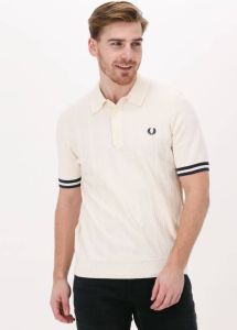 Fred Perry Gebroken Wit Polo Tipping Texture Knitted Shirt