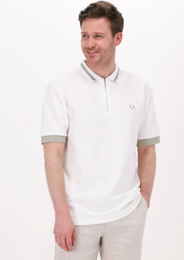 FRED PERRY Heren Polo's & T-shirts Zip Neck Polo Shirt Gebroken Wit