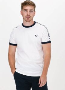 Fred Perry Authentiek geplakt Ringer T-shirt Wit Heren