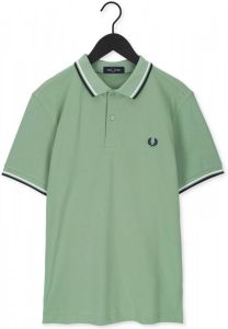 Fred Perry regular fit polo Twin tipped met contrastbies pistachio