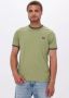 Fred Perry T-shirt TWIN TIPPED met contrastbies sage green - Thumbnail 1