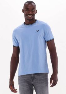 Fred Perry T-shirt TWIN TIPPED met contrastbies sky