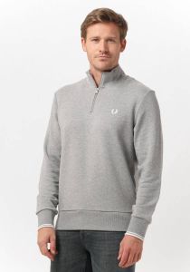 Fred Perry Lichtgrijze Sweater Half Zip Sweatshirt