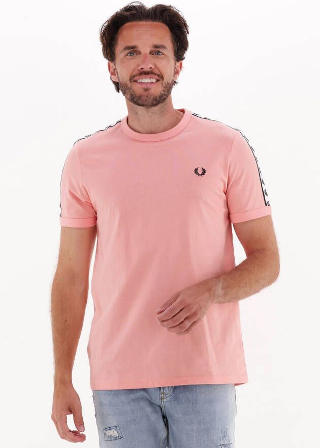 Fred Perry Heren Polo & Taped Ringer T-shirt Pink Heren