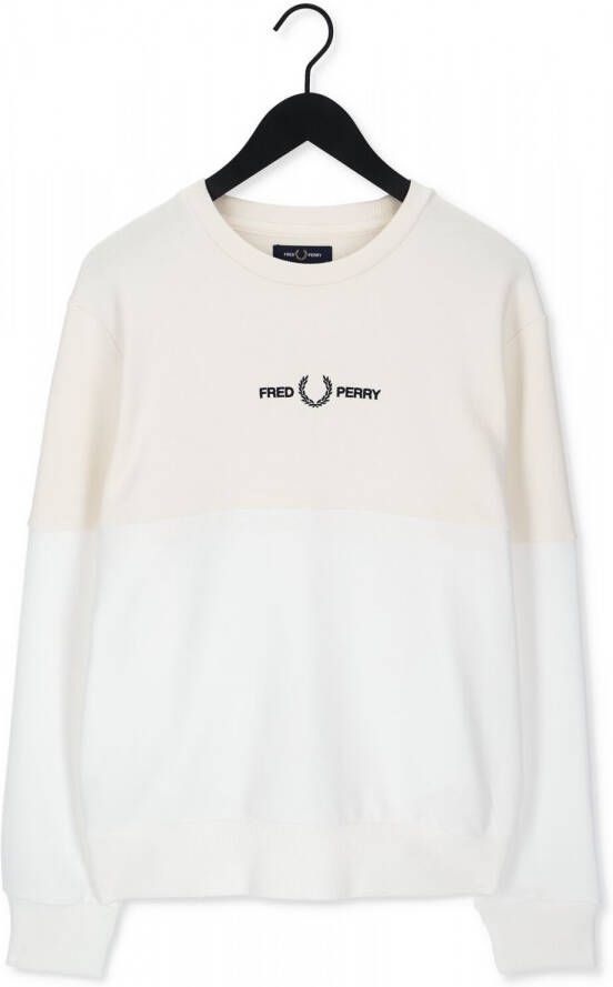 Fred Perry Witte Sweater Colourblock Sweatshirt