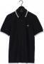 Fred Perry Slim Fit Twin Tipped Polo in Navy Snow White Mar Grass Blue Heren - Thumbnail 1
