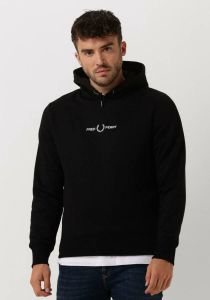 Fred Perry Zwarte Sweater Embroidered Hooded Sweatshirt